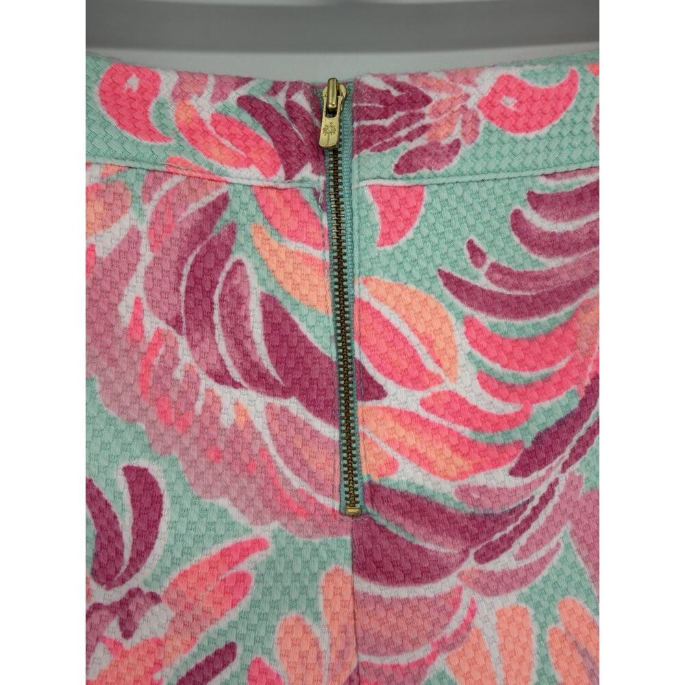 Lilly Pulitzer Alycia Textured Shorts Pink Blue Lovebirds Vibrant Preppy Size 6 - Picture 5 of 8